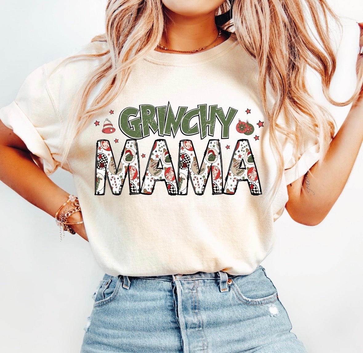 Grinchy Mama Ivory Tee