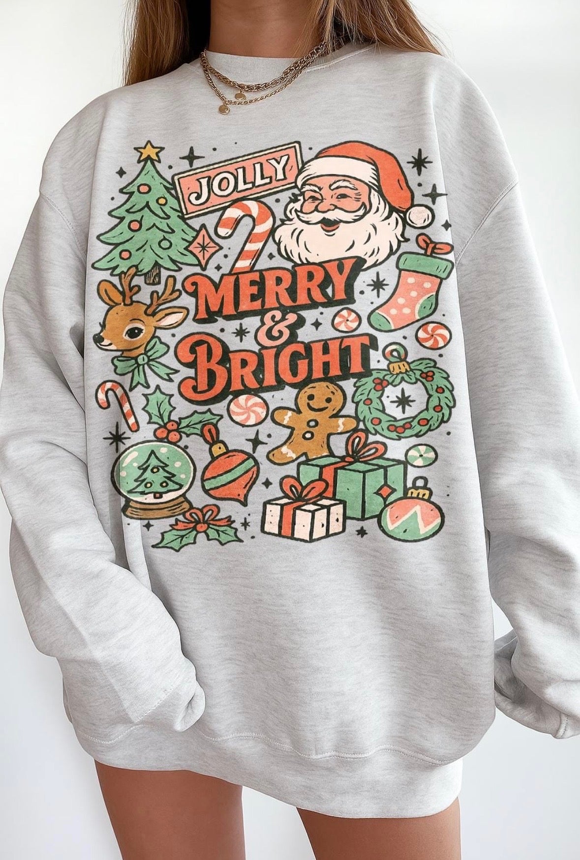 Retro Merry + Bright Ash Sweatshirt