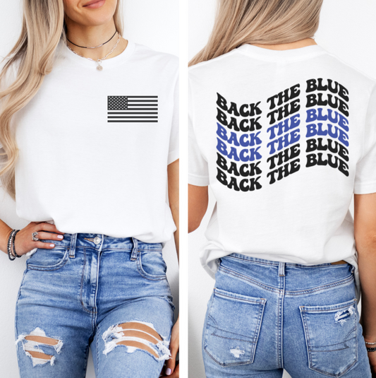 BACK THE BLUE/BLUE LINE - TEE