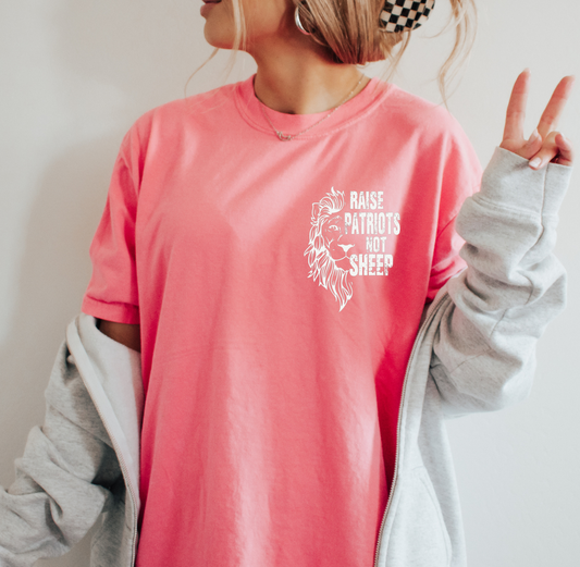 RAISE PATRIOTS NOT SHEEP - PINK TEE