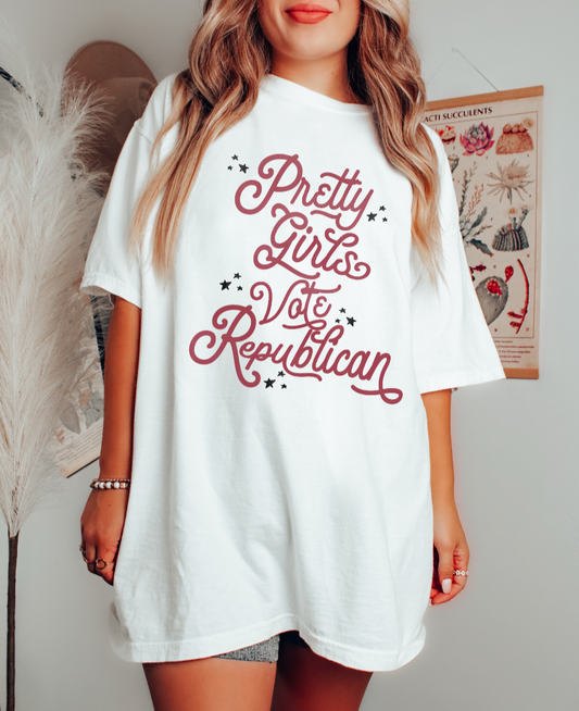 PRETTY GIRLS VOTE REPUBLICAN - ADULT TEE