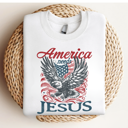 AMERICA NEEDS JESUS - ADULT TEE