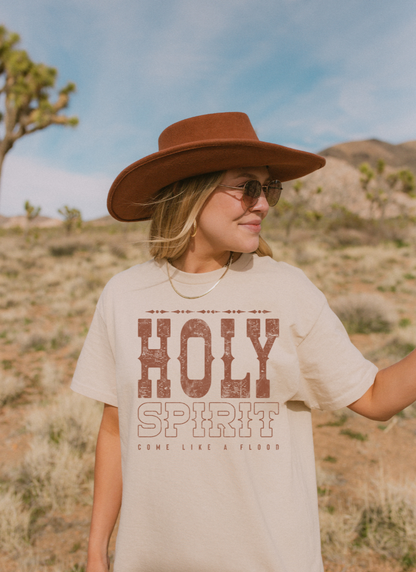 HOLY SPIRIT, COME LIKE A FLOOD (BROWN PRINT) - TEE