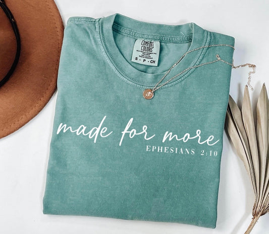 Made for More Script Light Green Tee