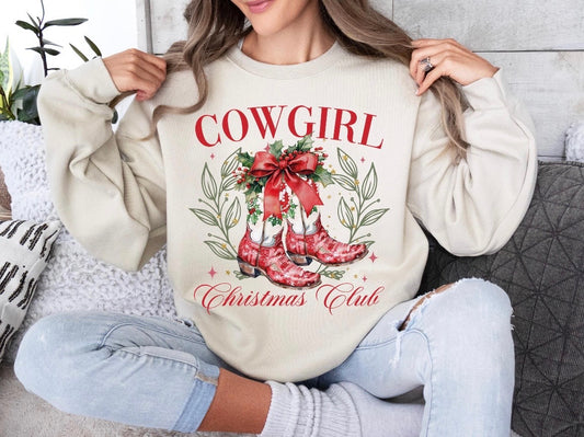 Cowgirl Christmas Club Sand Sweatshirt