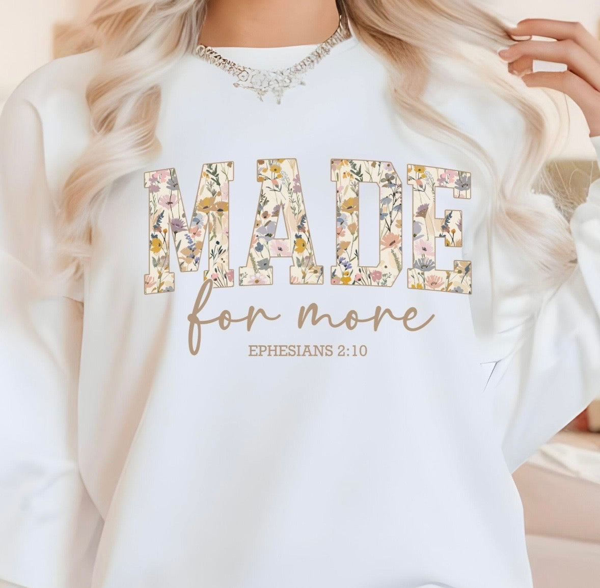Made For More Floral White Sweatshirt
