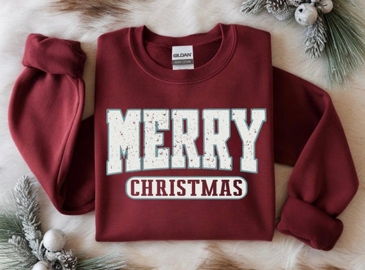 Merry Christmas Varsity Garnet Sweatshirt