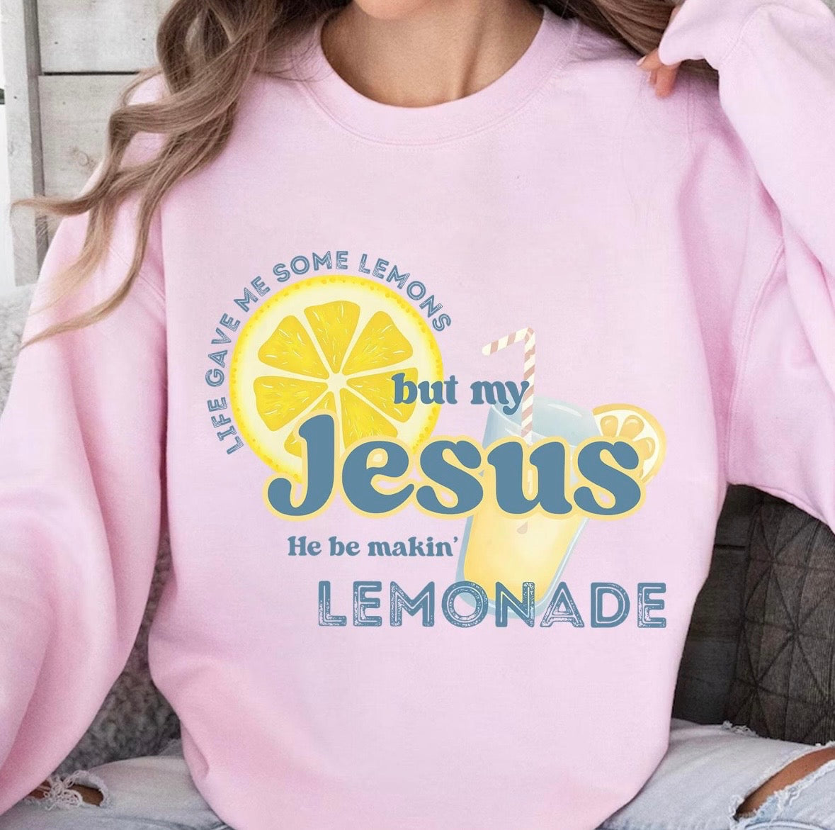 Life Gave Me Lemons Baby Pink Sweatshirt